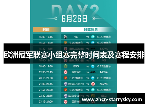 欧洲冠军联赛小组赛完整时间表及赛程安排 欧洲冠军联赛小组赛完整时间表及赛程安排